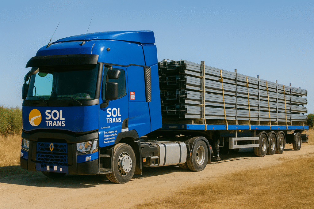 Transporte de material para plantas solares